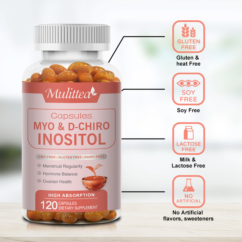 Mulittea MYO&D-CHIRO INOSITOL Gluten Free Capsules Dietary Supplement