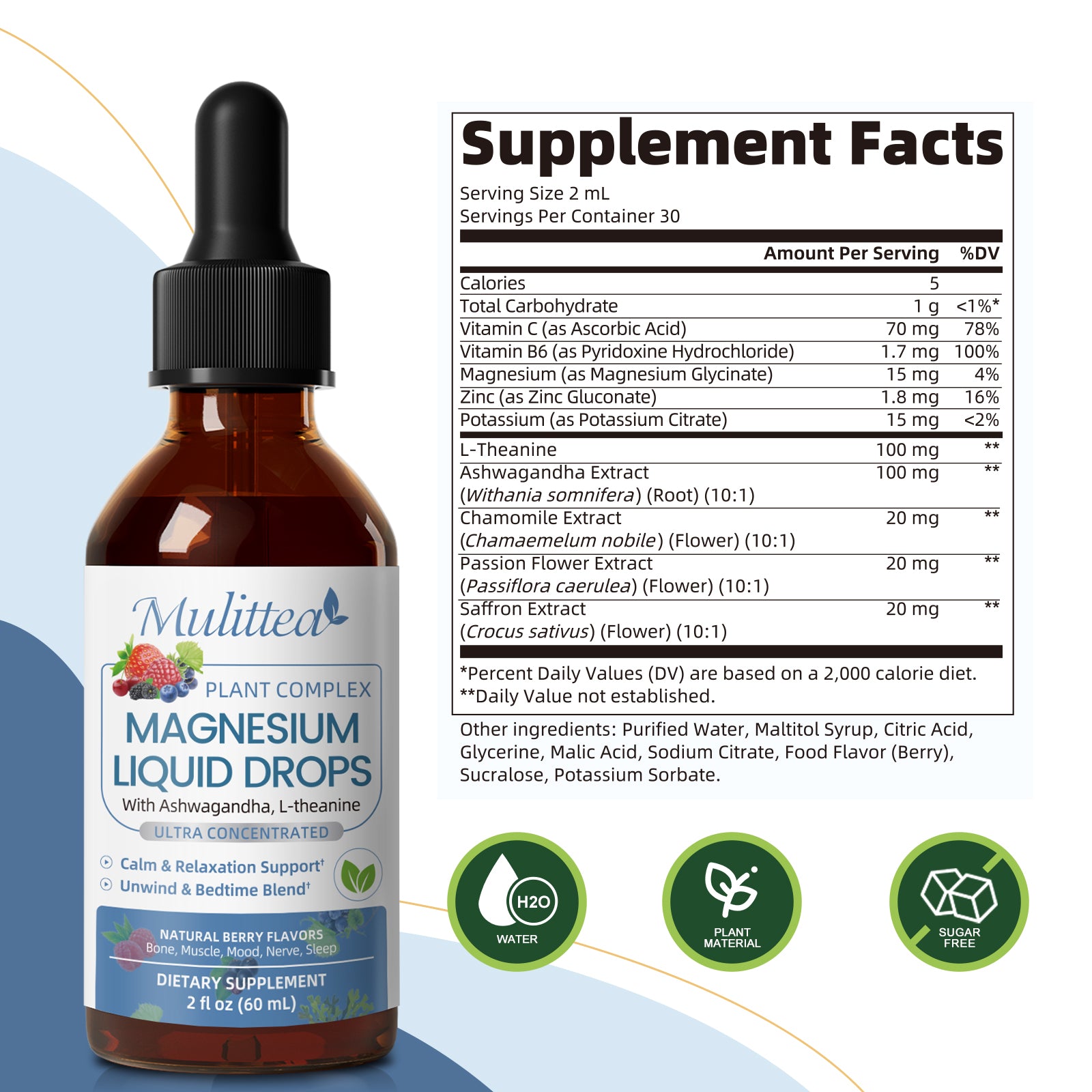 10-in-1 Advanced Magnesium Glycinate Drops | 2 fl oz (60ml)