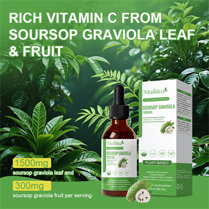 Ultra Concentrated Soursop  Extract 1800mg – Immune & Antioxidant Support – 30 Servings