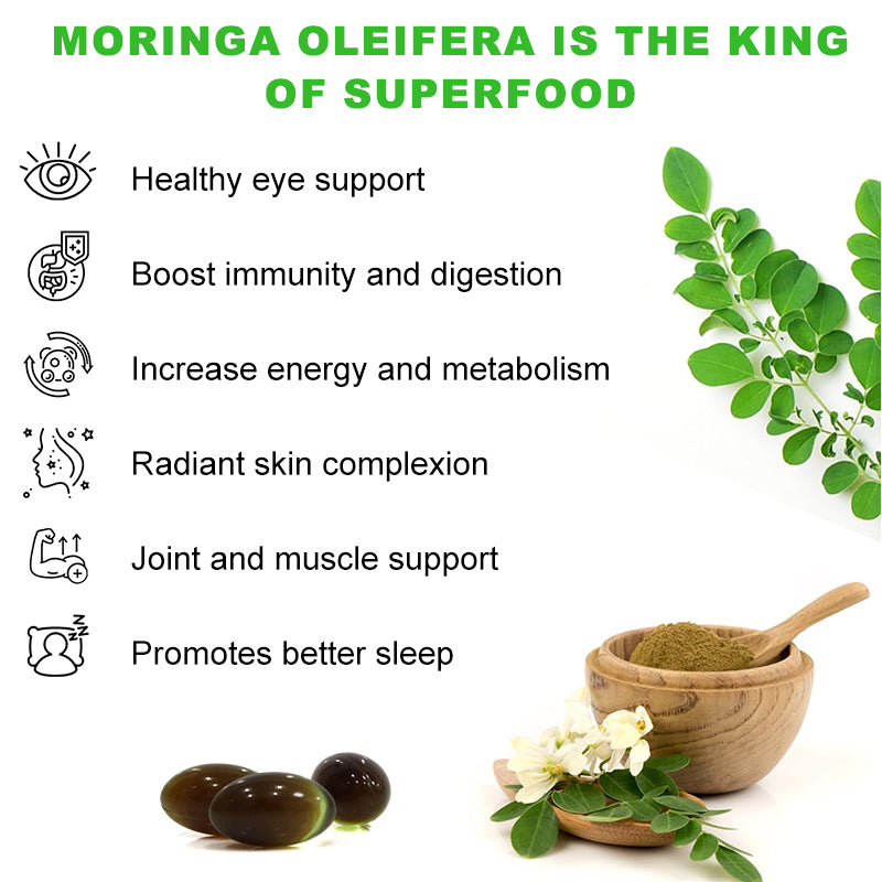 Mulittea Moringa (Malunggay) Capsules With Turmeric Rich in Nutrients and Antioxidants Anti-Inflammatory,Improved Energy, Metabolism, Immune Booster