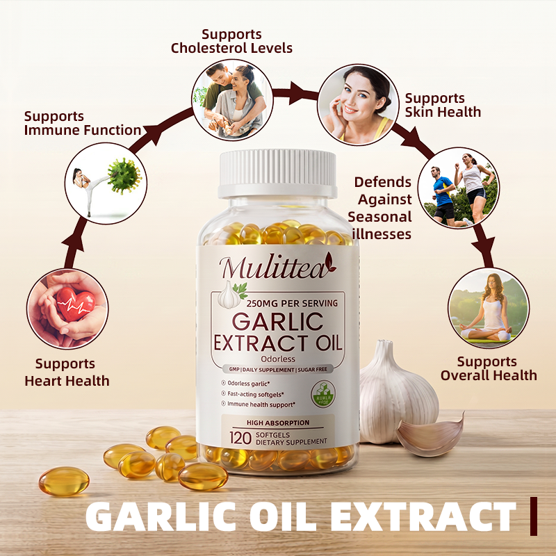 Odorless Garlic Extract Oil | 120 Softgels
