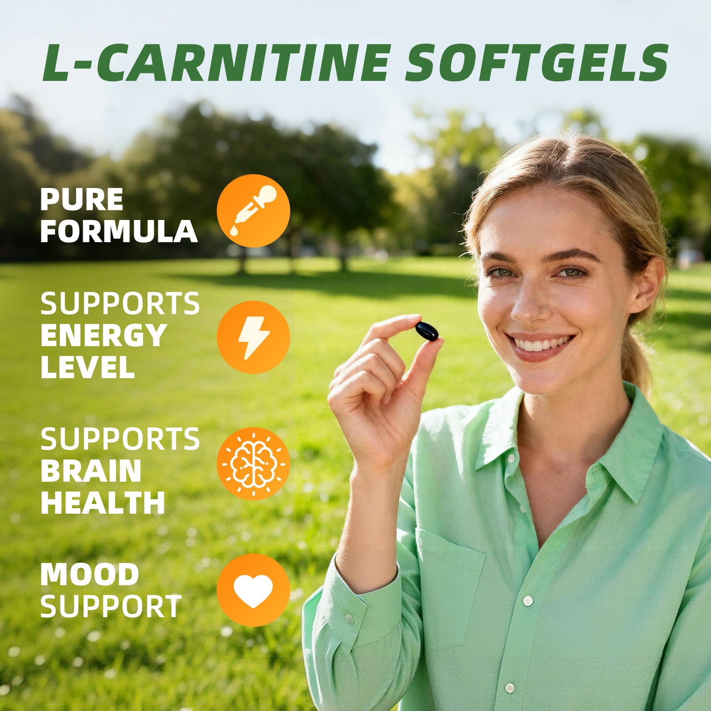 Mulittea® L-Carnitine Softgels - Premium L-Carnitine Tartrate 300mg Per Serving for Energy Production, Lipid Metabolism & Brain Health Support (120 Softgels)