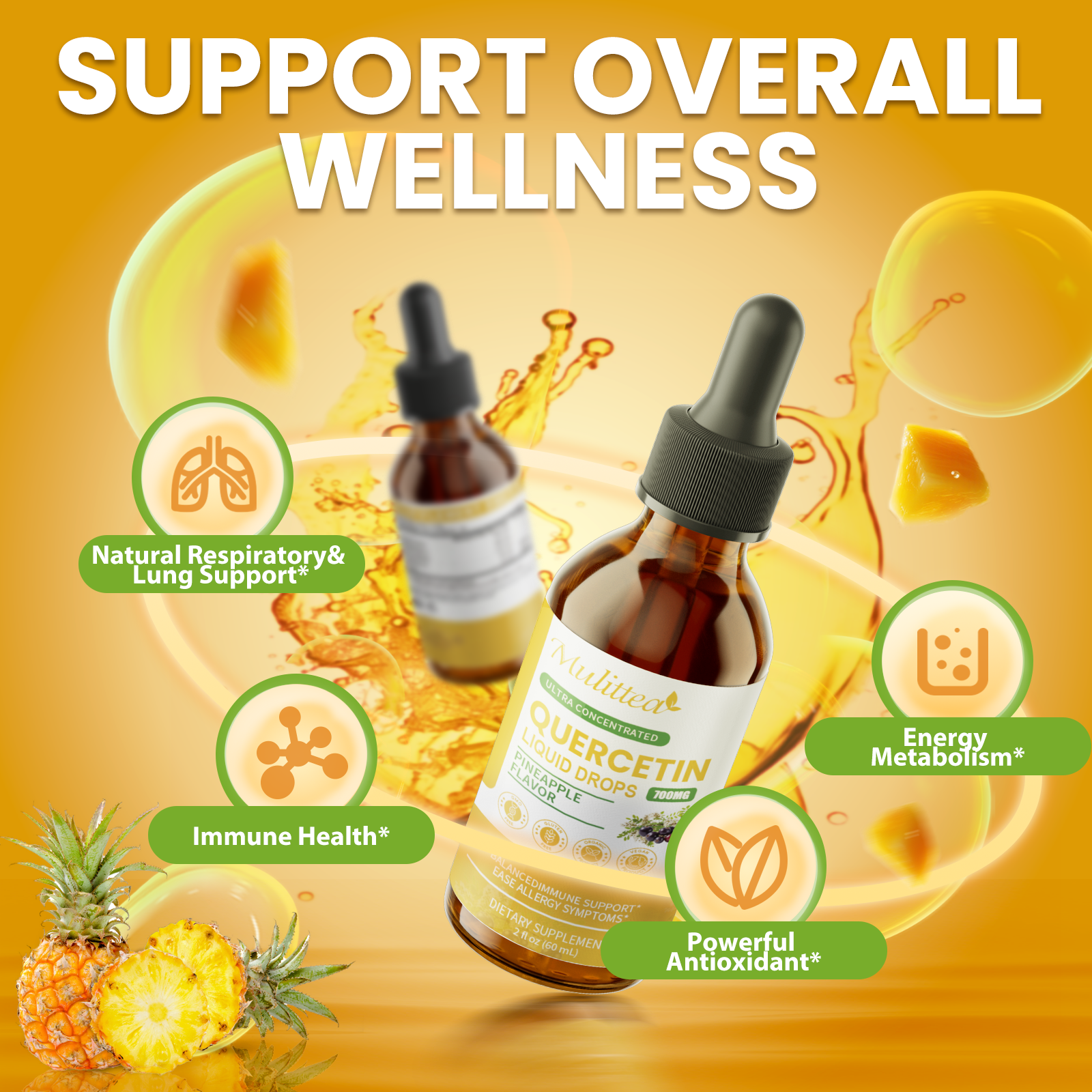 700mg Quercetin & Elderberry Drops | 2 fl oz (60ml)