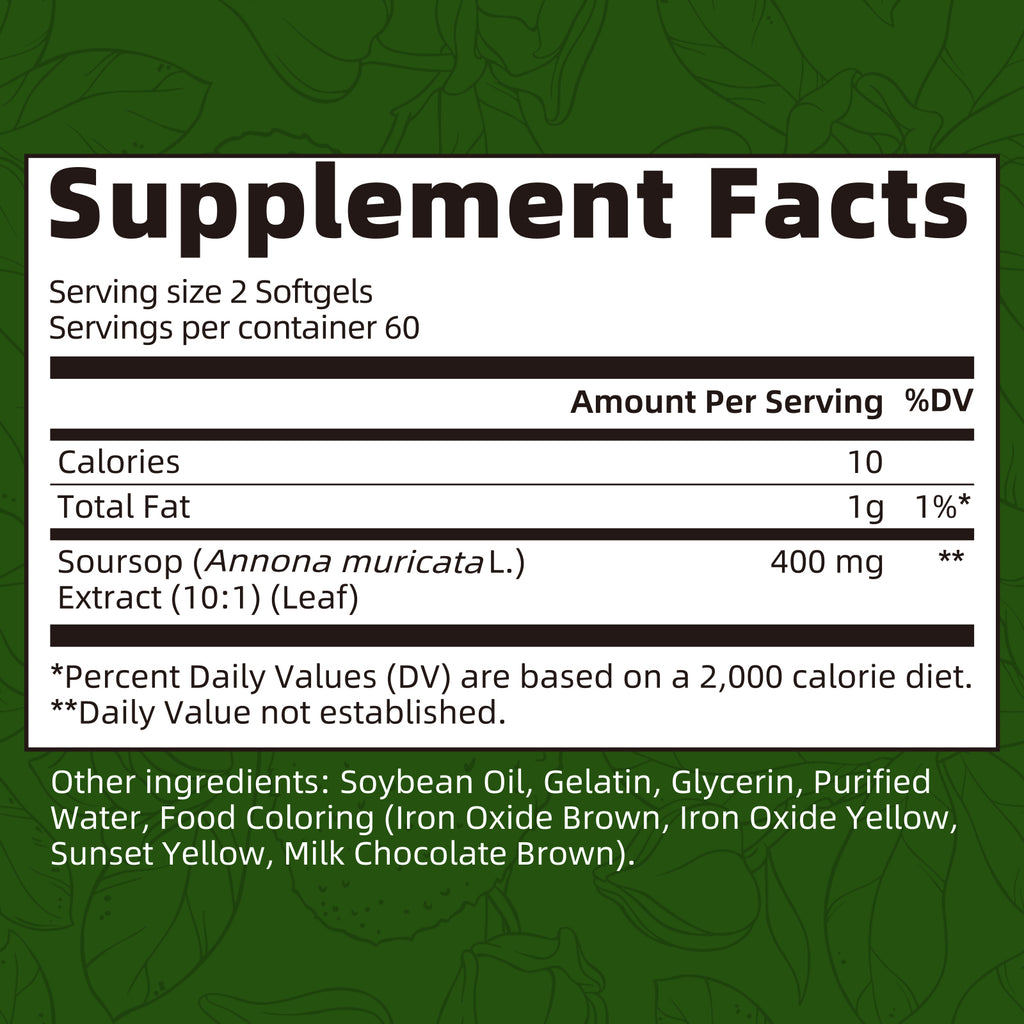 10:1 Soursop Graviola Extract | 120 Softgels