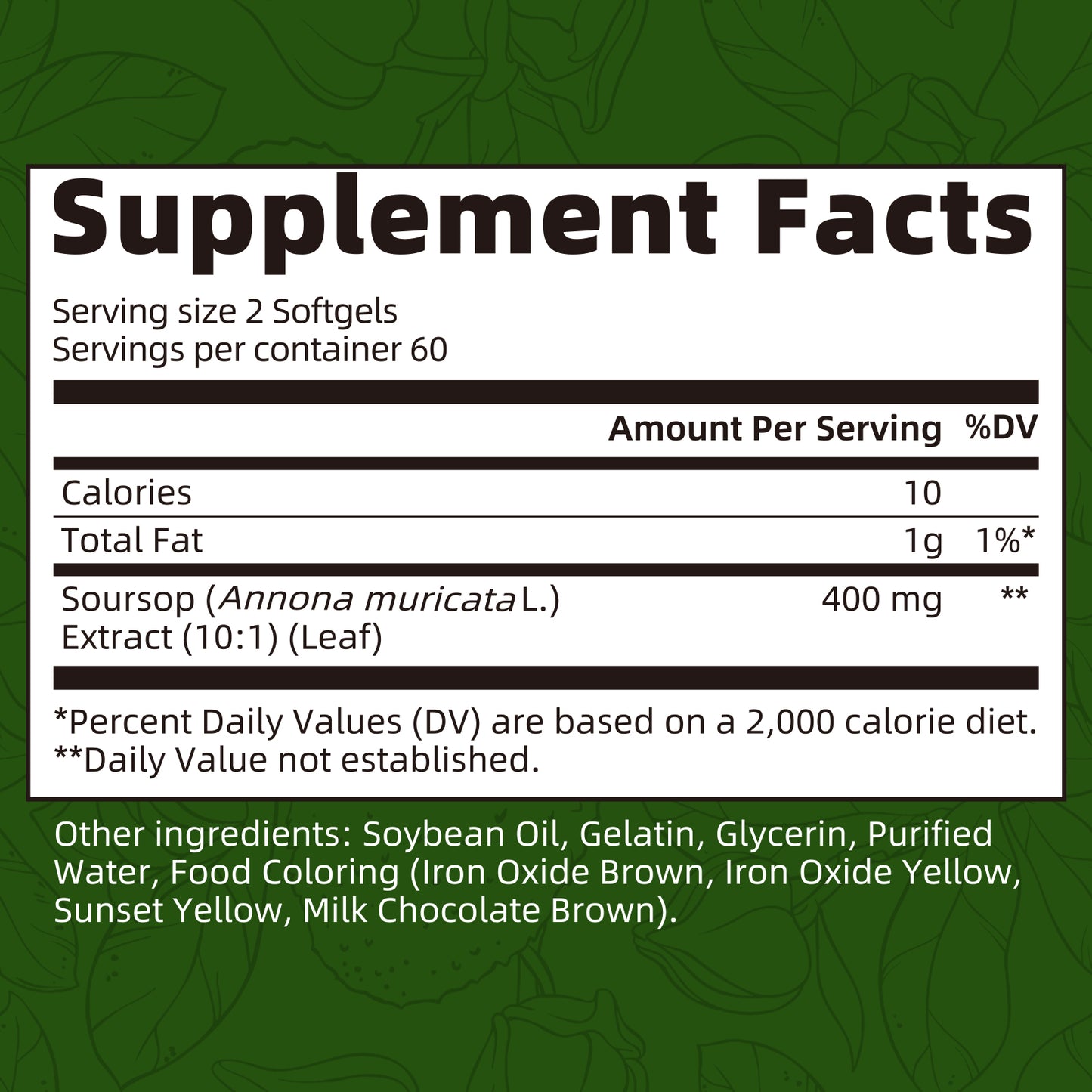 Mulittea® Soursop Premium Extract Softgels – Pure Graviola 10:1 Leaf Formulation