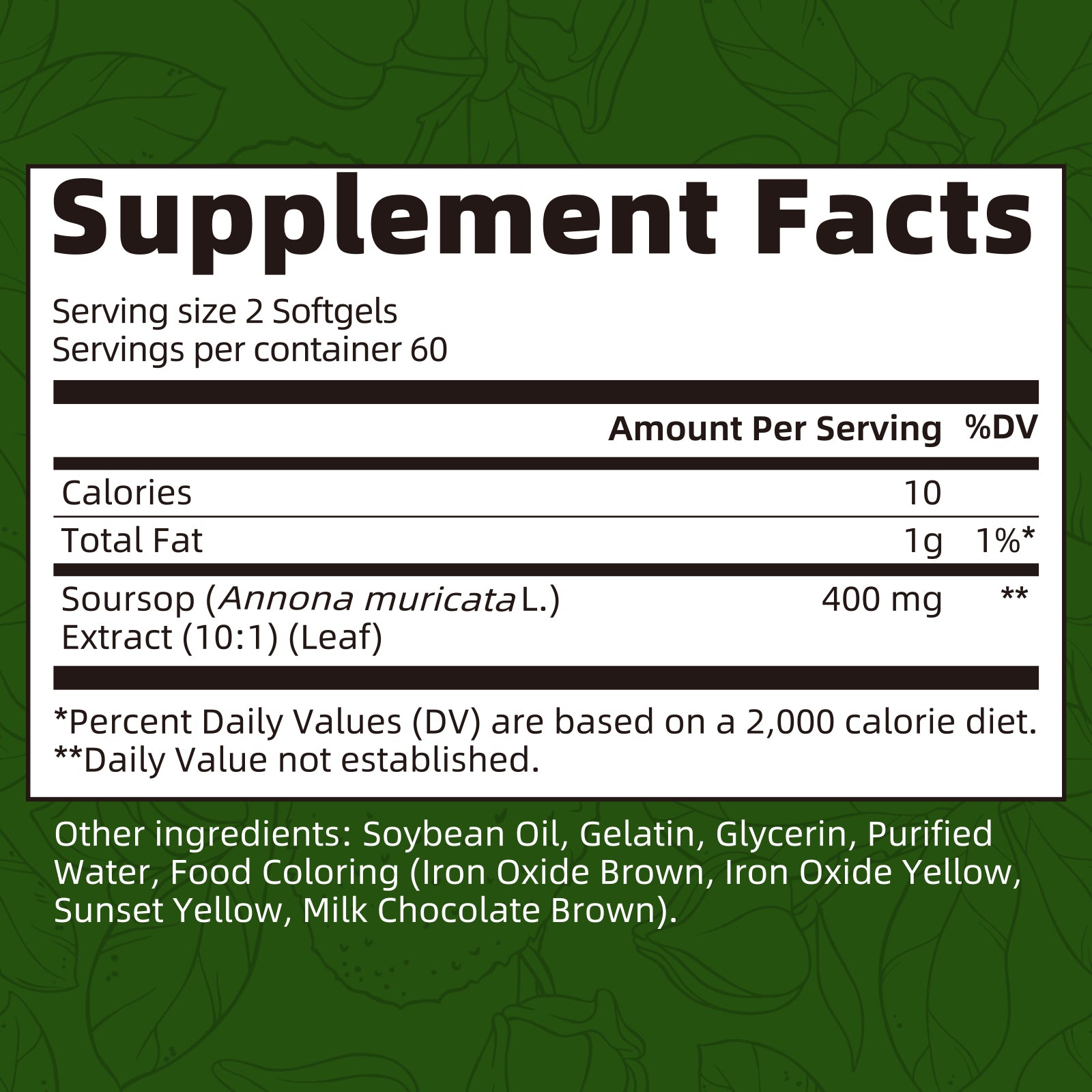 10:1 Soursop Graviola Extract | 120 Softgels