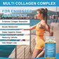 Mulittea Multi-Collagen Complex Capsules for Women and Men Hydrolyzed Collagen(Type I, II, III, V, X) for Bone and Joint Support Hair Skin and Nails Health