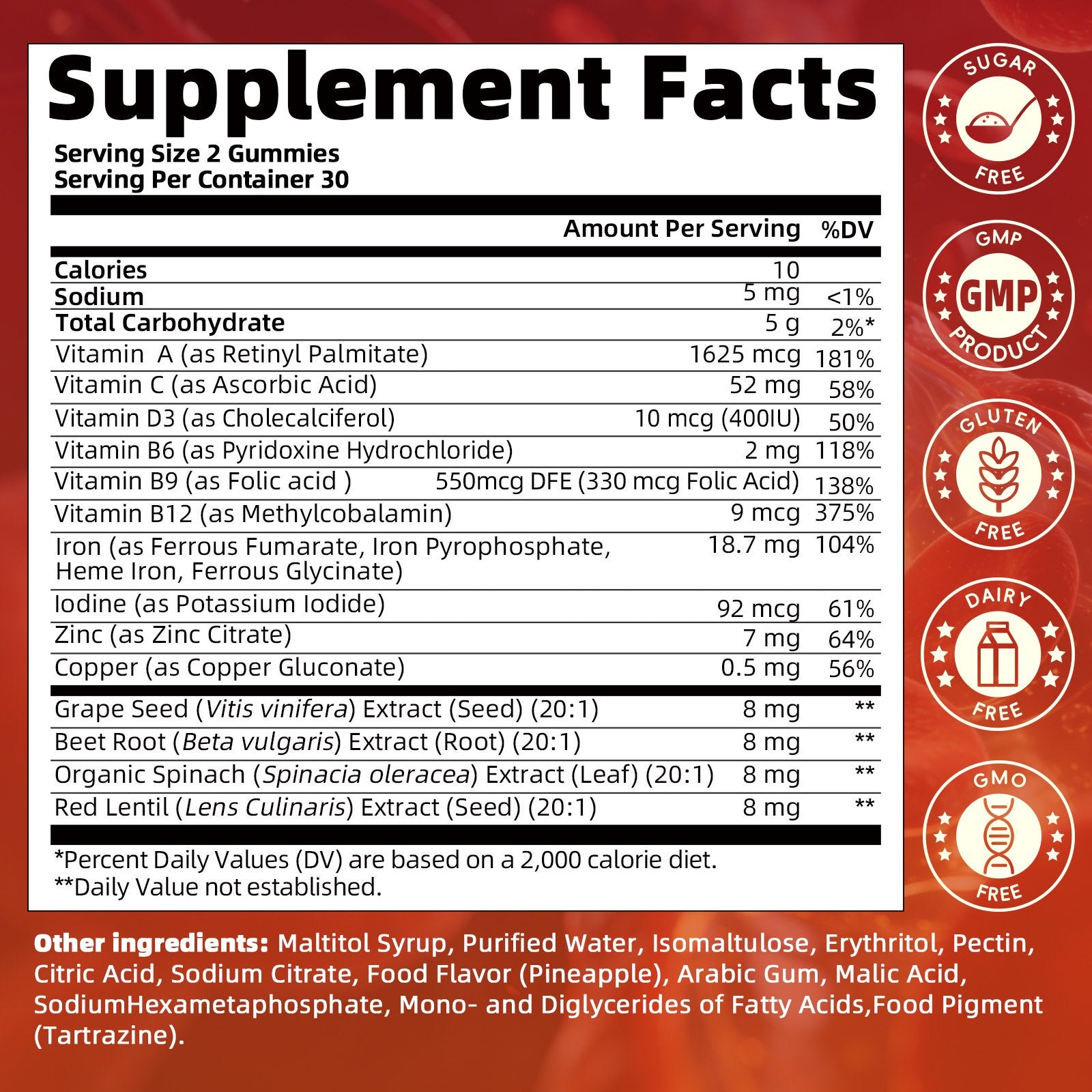 Iron & B-Vitamin Complex Gummies | 60 Count
