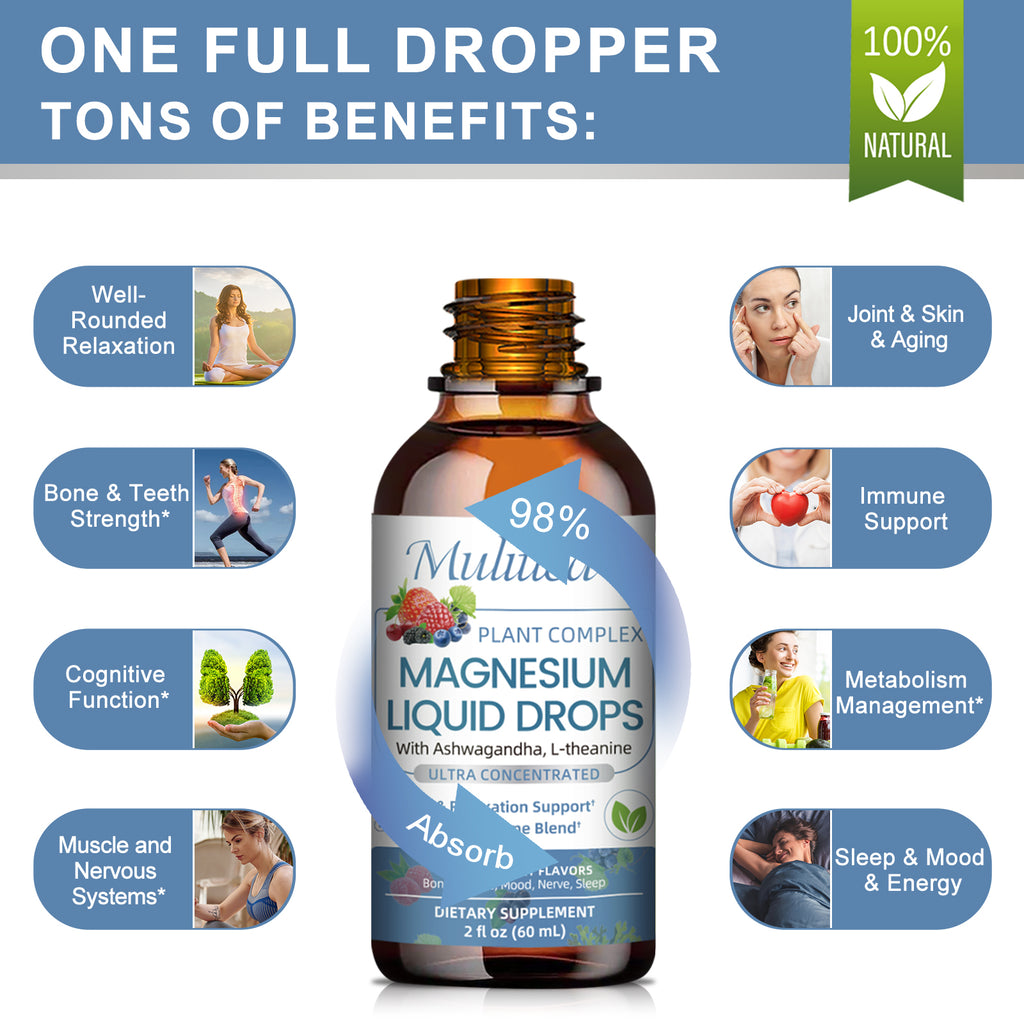 10-in-1 Advanced Magnesium Glycinate Drops | 2 fl oz (60ml)