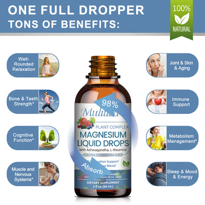Mulittea Advanced Magnesium Glycinate Liquid | Restful Sleep & Emotional Balance Drops