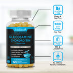 Glucosamine Chondroitin Joint Support Complex with OptiMSM & Collagen Peptides – For Healthy Joints, Hair, Skin & Nails – Gluten Free