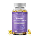 Mulittea Collagen Biotin Keratin Capsules with Vitamin C, E and Biotin -Hair, Skin, Nails, Joint Support for Women &amp; Men&