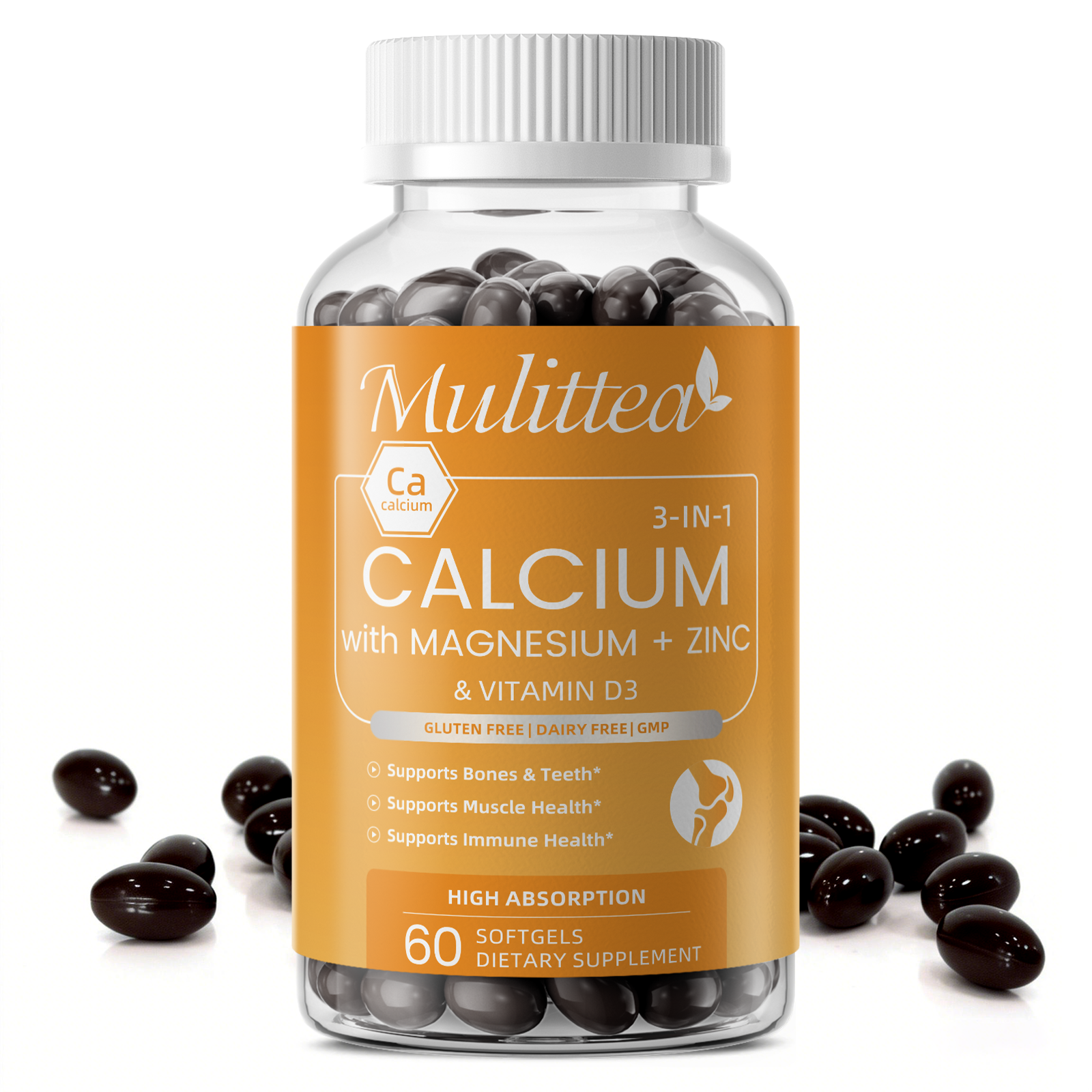 Calcium Magnesium Zinc & D3 Complex | 120 Softgels