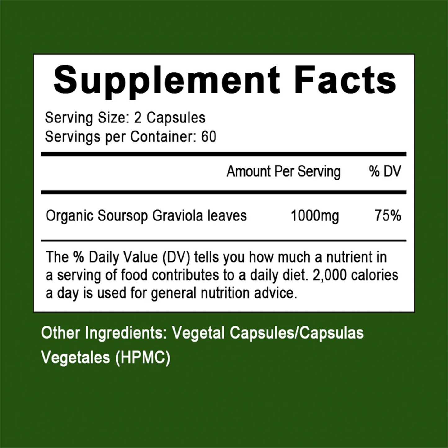 Soursop Graviola Capsules 1000mg Soursop Graviola Leaf & Fruit Extract | 120 Capsules | High Potency | Non-GMO, Gluten Free