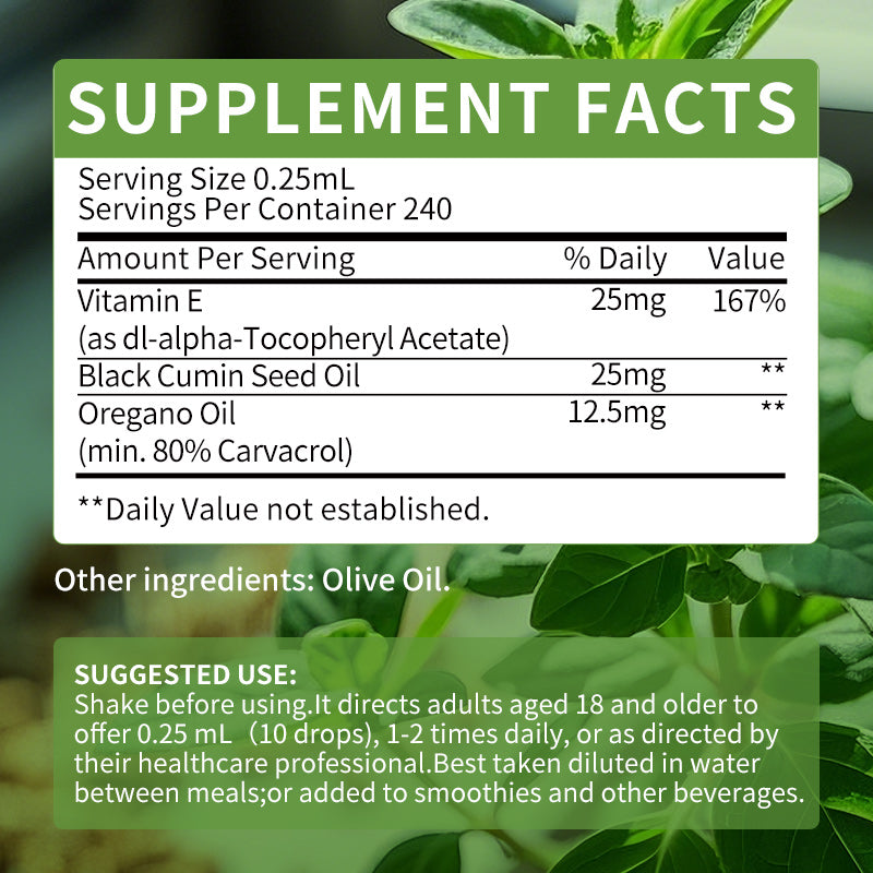 Oregano Oil Drops | Oil of Oregano Liquid Drop | Herbal Blend for Immune Support | Digestive Health | 60ML 2 Fl Oz