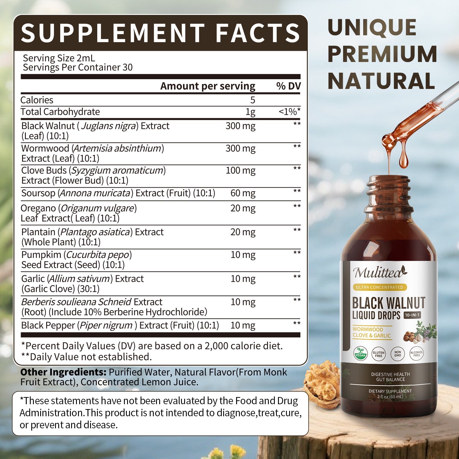 Black Walnut & Wormwood Tincture | 2 fl oz (60ml)