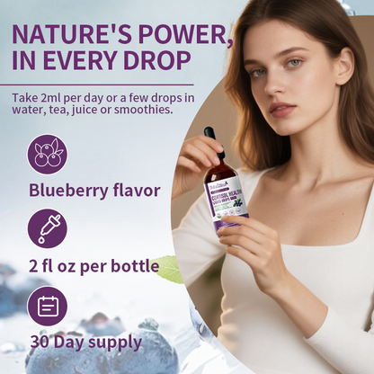 Cortisol Supplements for Women Men, Cortisol Reducer Detox Manager w/ Magnesium, Ashwagandha, L-theanine, Hormone Balance Liquid Drops Mood, Focus, Sleep Support - 2 Fl.oz, Blueberry Flavor