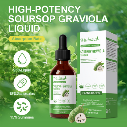 Ultra Concentrated Soursop  Extract 1800mg – Immune & Antioxidant Support – 30 Servings