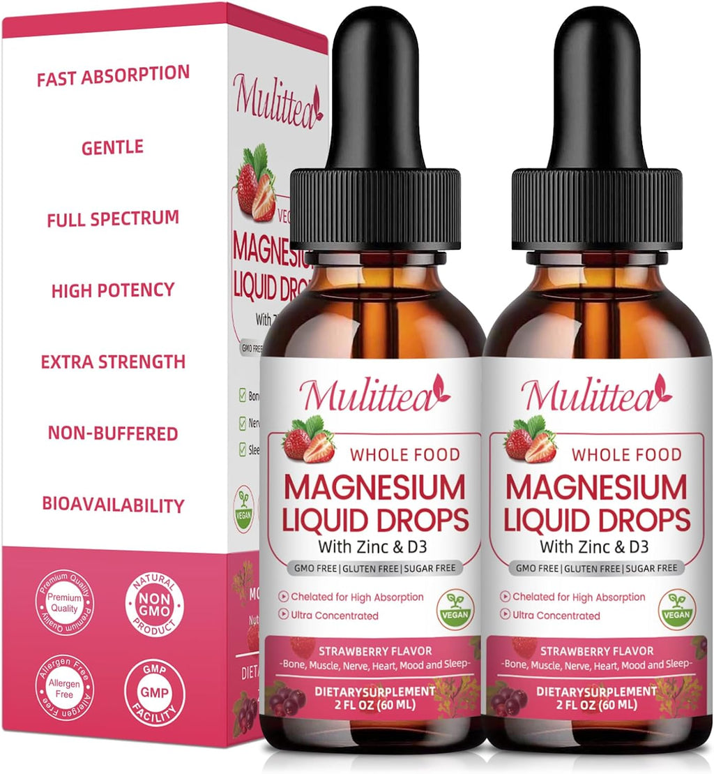 Magnesium Glycinate & 2000 IU Vitamin D3 Drops | 2 fl oz×2 (120ml)