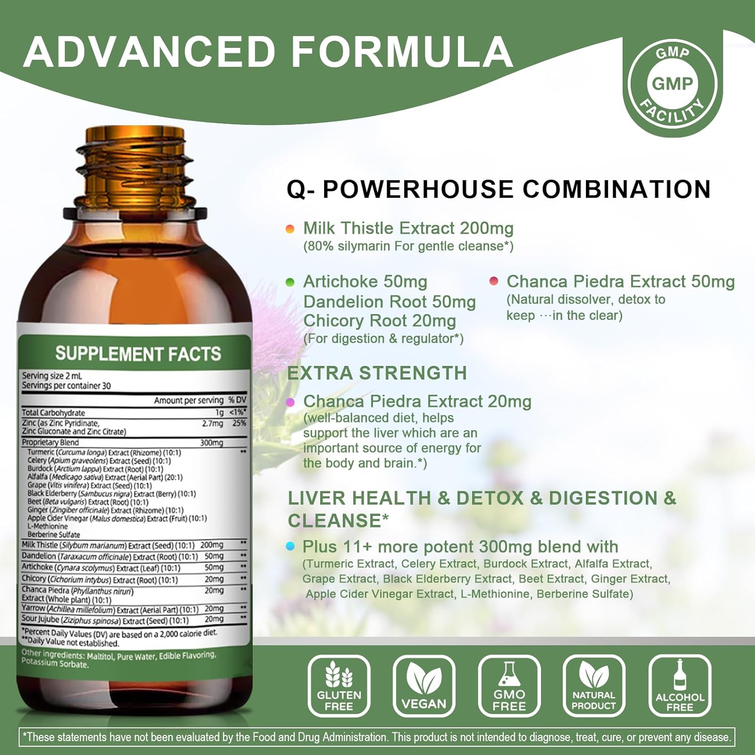Milk Thistle & Artichoke Liver Drops | 2 fl oz (60ml)