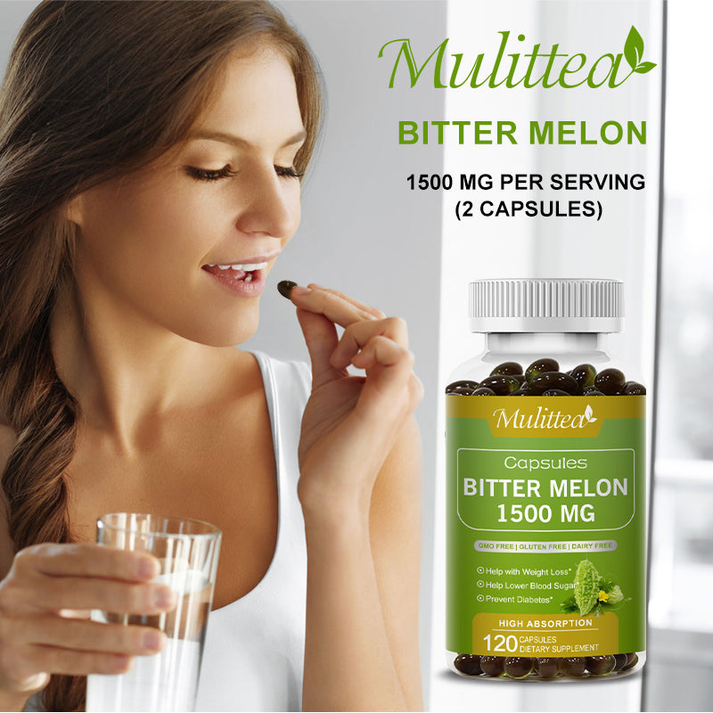 Mulittea Bitter Melon 1500Mg Gluten Free Capsules Dietary Supplement