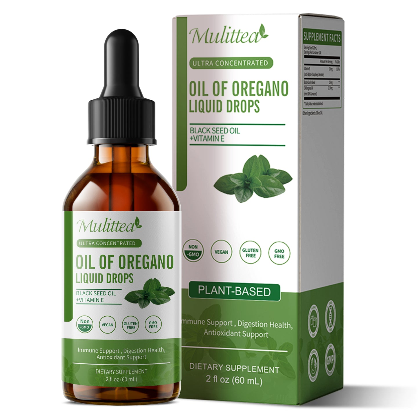 Oregano Oil Drops | Oil of Oregano Liquid Drop | Herbal Blend for Immune Support | Digestive Health | 60ML 2 Fl Oz