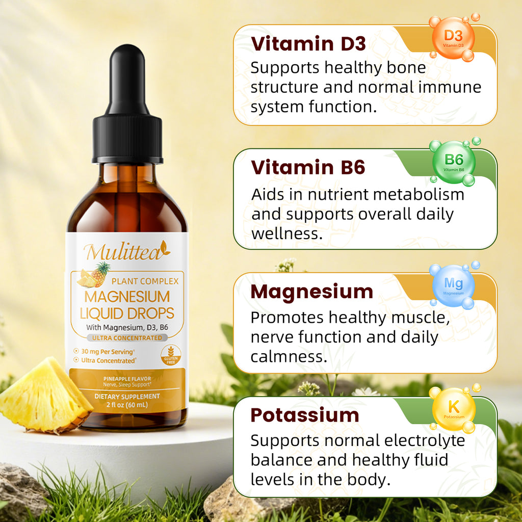 Triple Magnesium & B6 Liquid Drops | 2 x 2 fl oz (120ml)