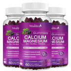 Mulittea Calcium Magnesium Zinc Gummies (3-Pack) | With 200mg Magnesium Glycinate, Potassium & D3 | Bone, Muscle & Sleep Support | Elderberry Flavor