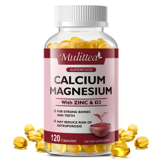 Mulittea Cal Mag Zinc D3 Capsules (120 Count) | Bone, Teeth,  Immune Support