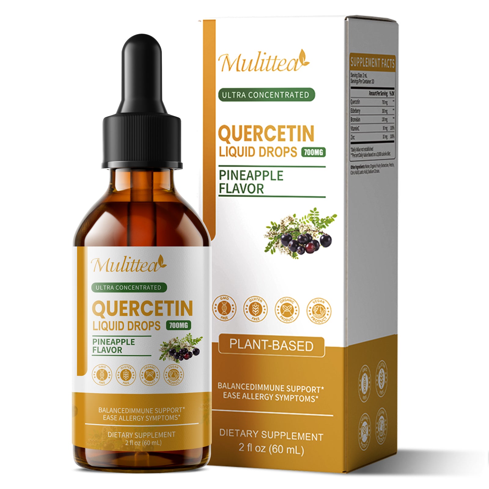 700mg Quercetin & Elderberry Drops | 2 fl oz (60ml)