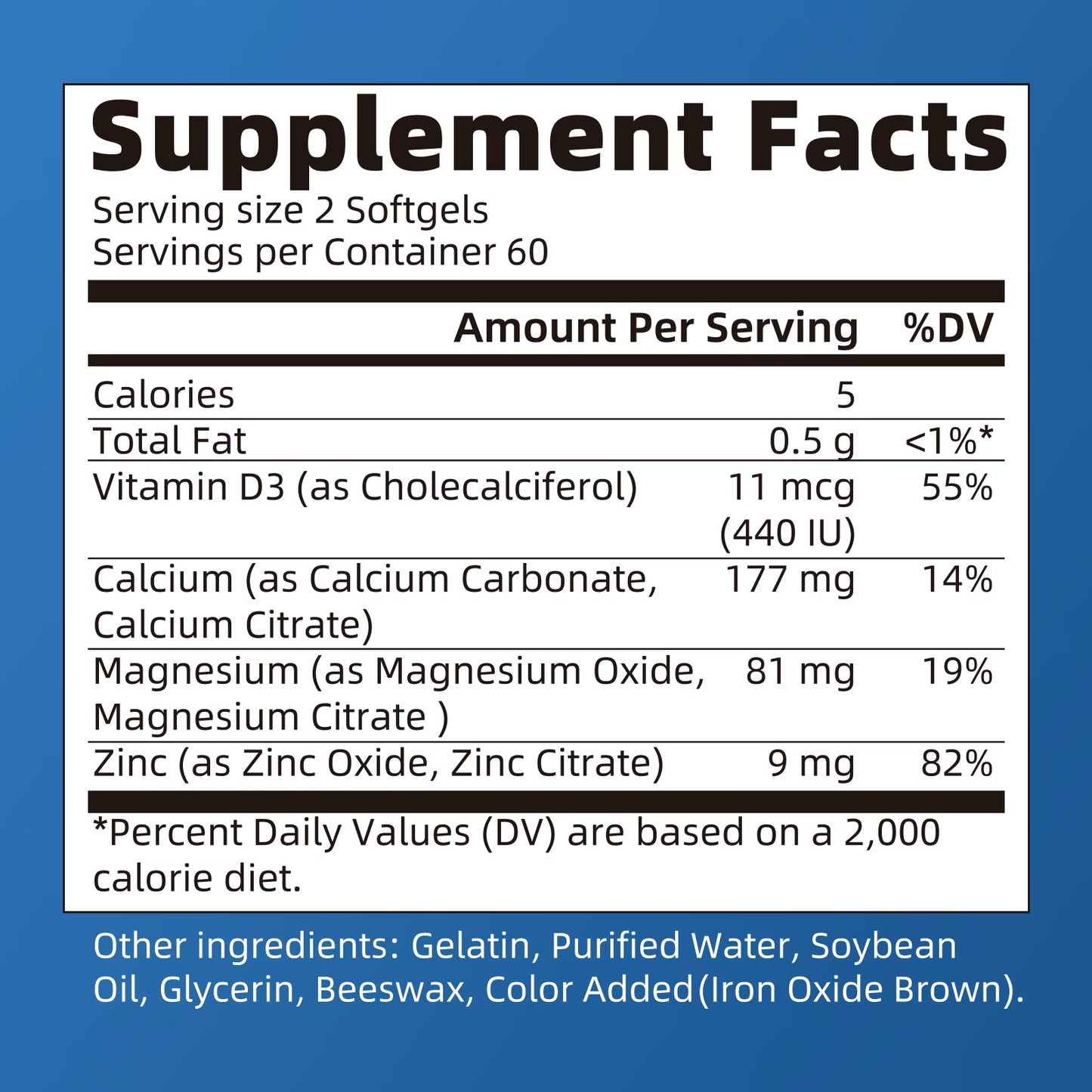 Mulittea Calcium Magnesium Zinc with Vitamin D3, Bone & Teeth Support Supplement, Supports Heart & Immune Health, 120 Capsules
