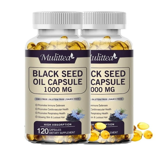 (2 Pack)Black Seed Oil Supplement, Cold Pressed Black Cumin Seed Oil, 120 Easy Swallow Softgels