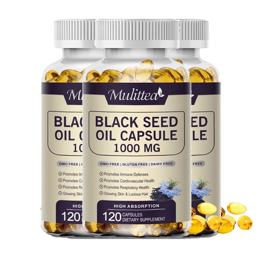 (3-Pack) Cold-Pressed Black Seed Oil Capsules – 120 Softgels Each – Pure Black Cumin Seed Oil Supplement for Immune & Wellness Support