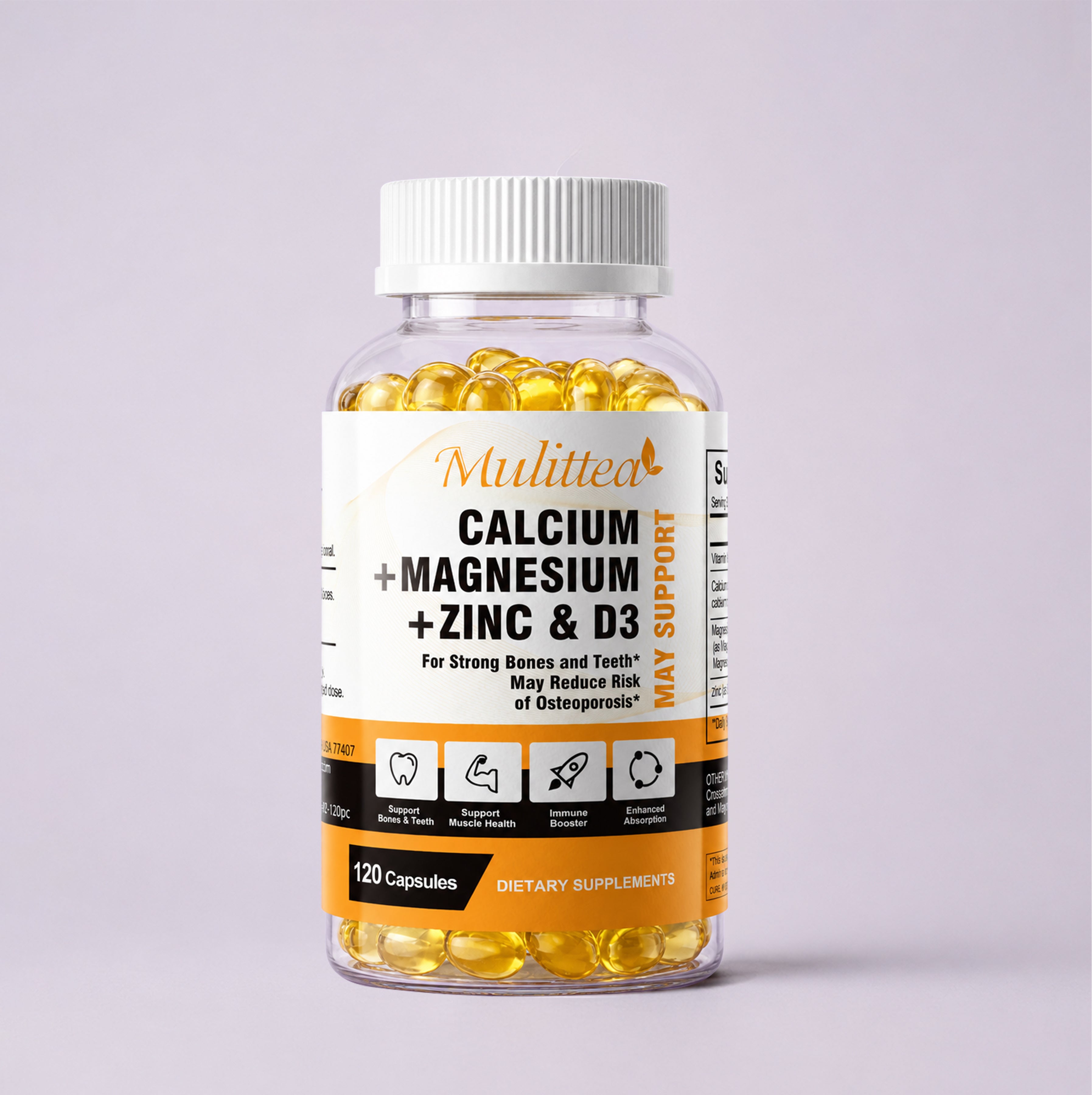 Calcium Magnesium Zinc & D3 | 120 Softgels