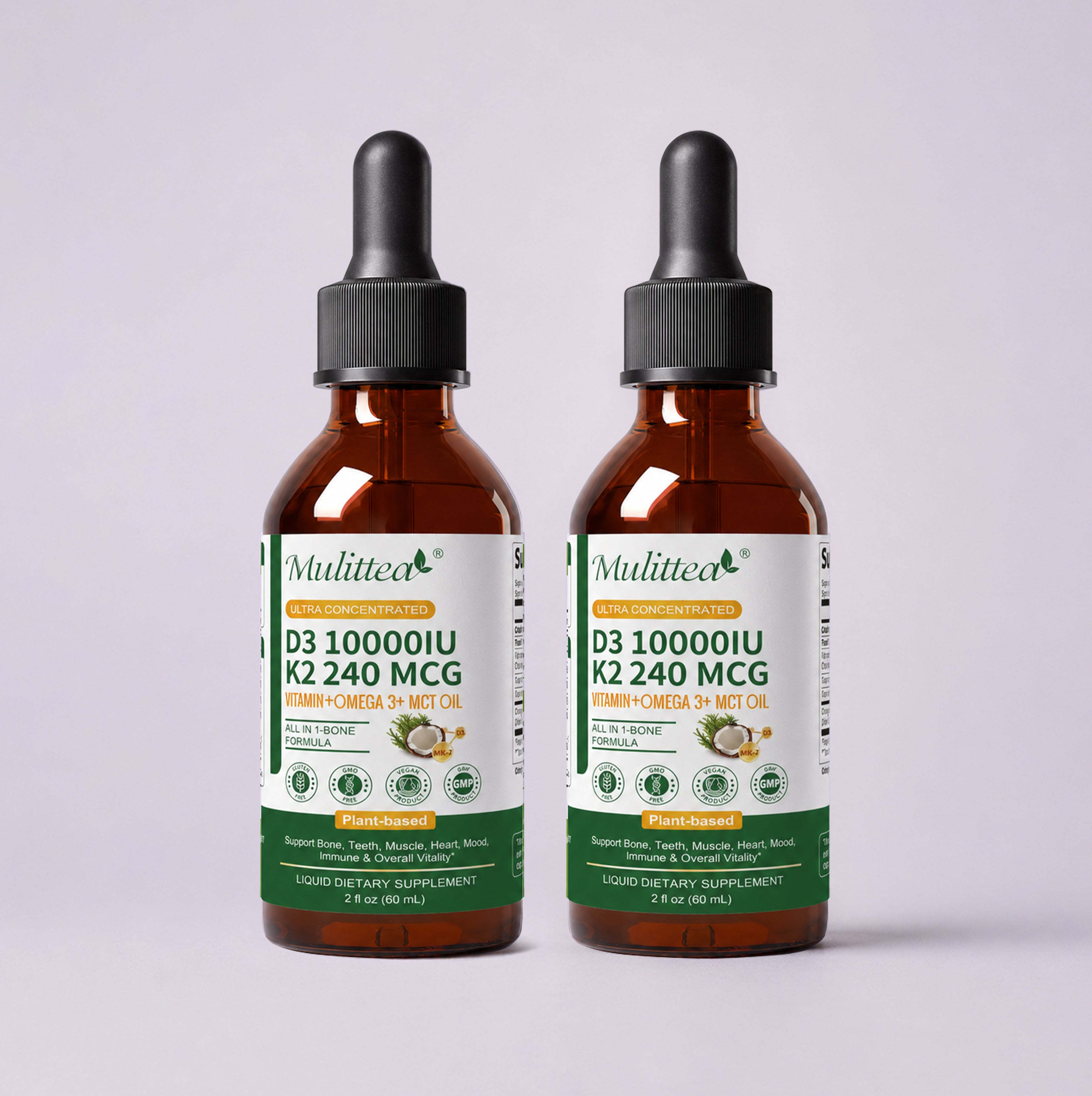 Vitamin D3 + K2 Liquid Drops |  2 fl oz (60ml)