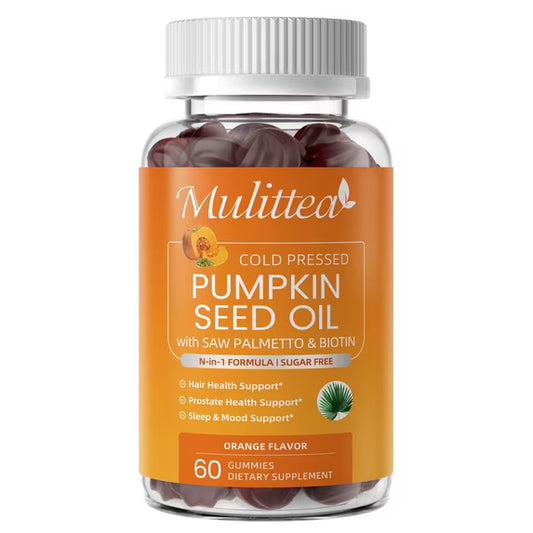 Pumpkin Seed Oil Gummies for Prostate Health, Immune & Urinary Tract Support, Hair & Skin Health - Cold Pressed Pumpkin Seed Oil with Saw palmetto - Vegan, Sugar Free - Orange Flavor, 60 Count