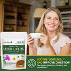 Mulittea Liver Detox Tea with Dandelion Root, Milk Thistle & Turmeric for Colon Liver Cleanse, Promote Metabolism, Support Gut Health, 42 Days Supply