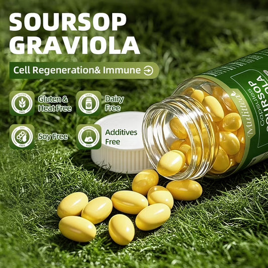 Soursop Graviola Capsules,Immune Boost, Relax, Liver and Sleep - 120 Caspules Herbal Supplement