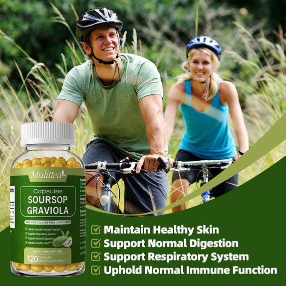 Soursop Graviola Capsules,Immune Boost, Relax, Liver and Sleep - 120 Caspules Herbal Supplement