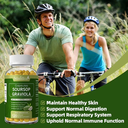 Soursop Graviola Capsules,Immune Boost, Relax, Liver and Sleep - 120 Caspules Herbal Supplement