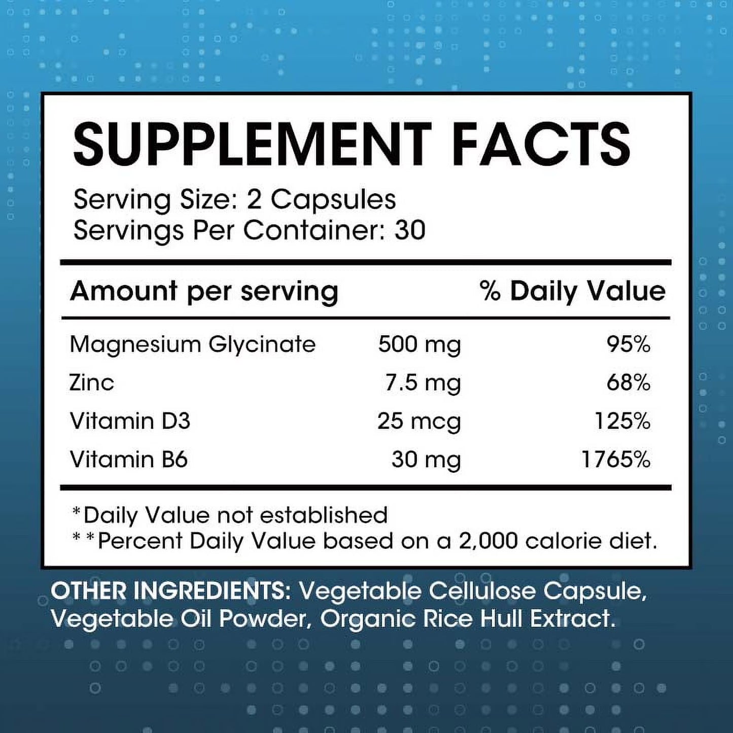 Magnesium Glycinate 500mg with Zinc - Vitamin D3 & B6, Magnesium Supplement - Support Muscle & Sleep, 120 Capsules