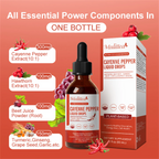 Cayenne Pepper Drops Supplement Liquid, Cayenne Pepper Extract with Hawthorn, Beet Root Powder, Turmeric Curcumin, Organic Ginseng, Garlic Extract, 1 Pack By Mulittea
