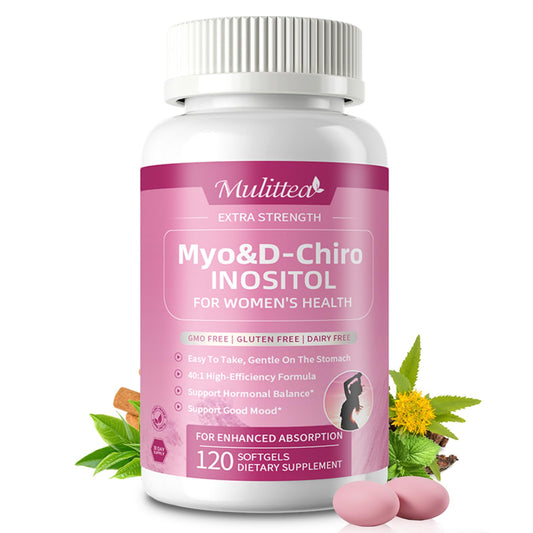 Mulittea Myo-Inositol & D-Chiro Inositol Softgels 40:1 Ratio Supplement Bottle
