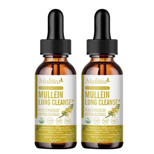 Mullein Drops for Lungs – Organic Mullein Leaf Extract, Lung Cleanse & Respiratory Support, Non-GMO, Vegan, 4 fl oz