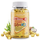 Vitamin D3 K2 Bone & Heart Health Formula – 10,000 IU Vitamin D3 & 200 mcg K2 (MK7) – Max Strength 2-in-1 Immune Support & Calcium Absorption – Gluten-Free, Coconut Oil Softgels