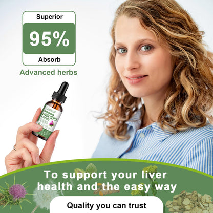 Liver Health Liquid Drops (2 Pack) – Potent Liver Detox & Repair with Artichoke, Milk Thistle (80% Silymarin), Dandelion, Turmeric & Berberine – 21 Herb-Nutrient Blend for Immune & Gut Support