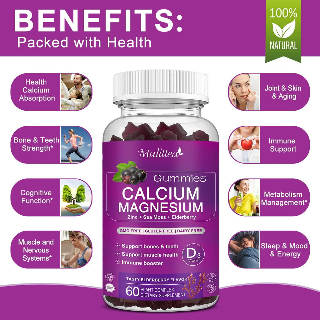 Chelated Magnesium Glycinate & Algae Calcium Gummies | 120 Count