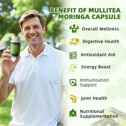 Moringa Capsules Organic 1000mg – 7-in-1 Superfood with Turmeric, Ginger, Elderberry, Licorice & Boswellia – Immune, Gut & Skin Support – Non-GMO, 120 Vegan Capsules (2-Month Supply)