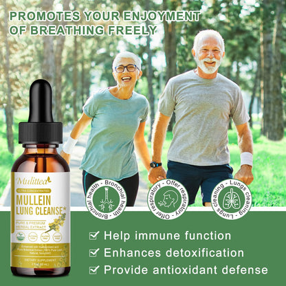 Mullein Drops for Lungs – Organic Mullein Leaf Extract, Lung Cleanse & Respiratory Support, Non-GMO, Vegan, 4 fl oz