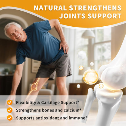 Glucosamine Chondroitin MSM + Collagen - Extra Strength Joint Support Supplement with Enzyme Blend for Absorption – Flexibility, Mobility & Immune Support -Best for Women & Men – Vegan Gummies,2 Pack